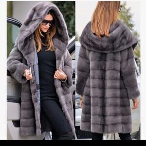 Roiii Women’s Winter Thick Warm Faux Fur Hooded Long Parka Jacket Coat Size M